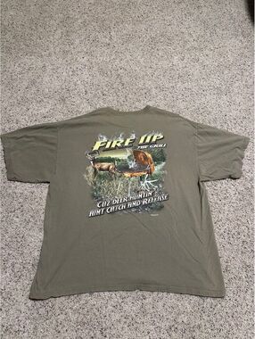Buck Wear Fire Up The Grill Graphic T-Shirt 2XL